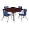 Regency Tables > Height Adjustable > Square Mobile Table & Chair Sets, 42 W, 42 L, 23-34 H, Mahogany TB4242MHAPCBK45NV - alternate 1